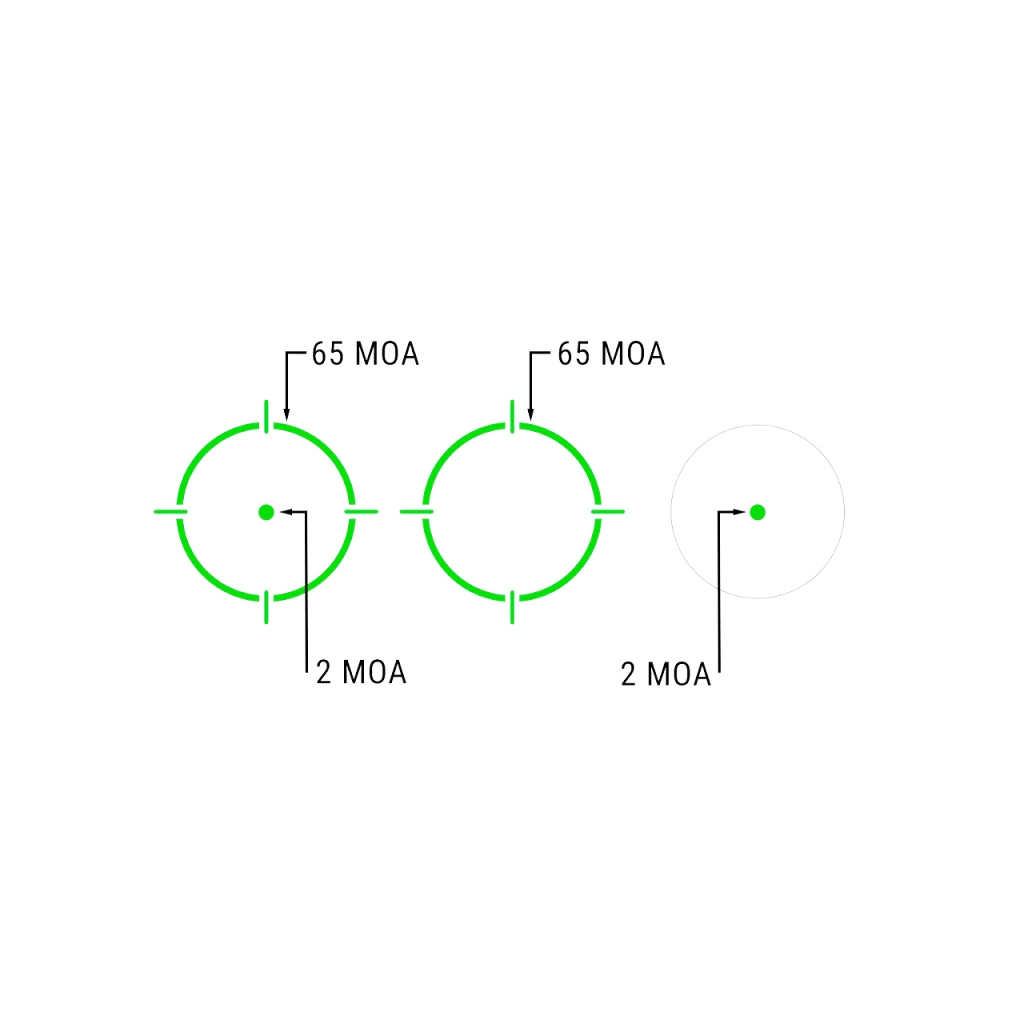 Коліматорний приціл Holosun AEMS точка 2 MOA + коло 65 МОА (Green) (AEMS GR 221301) - изображение 10