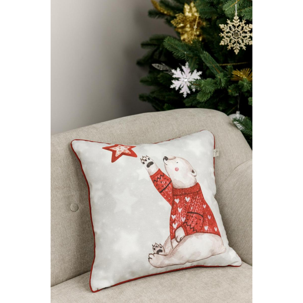 Наволочка Прованс декоративна Білий ведмедик 45х45 (031690) - зображення 3