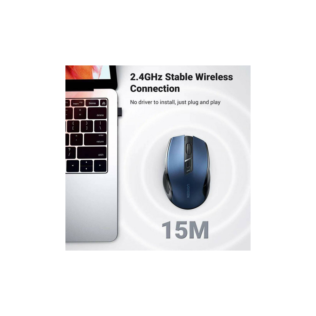 Мишка Ugreen MU006 Ergonomic Wireless Blue (15064) - изображение 5