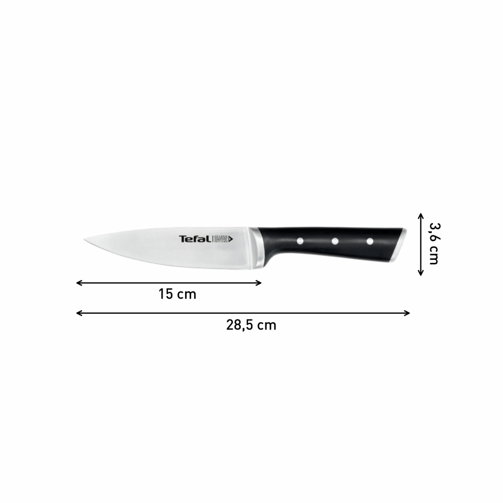 Кухонний ніж Tefal Ice Force, 15см, нержавіюча сталь, пластик (K2320324) - зображення 3