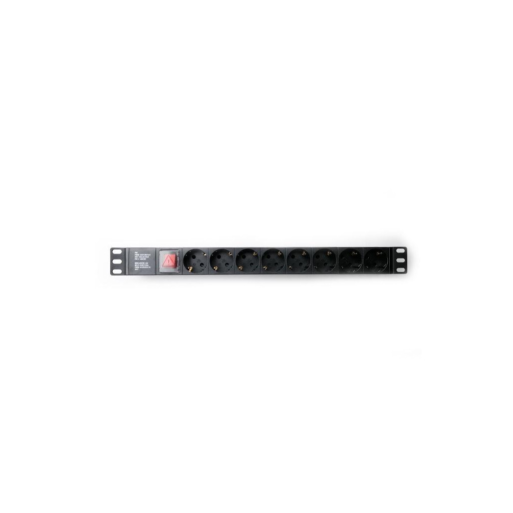 Силовий блок Eserver 19" 8 розеток, вимикач, алюм. корпус PDU 220В, 16А (WT-2261A-GER-8WAY-WO) - изображение 2