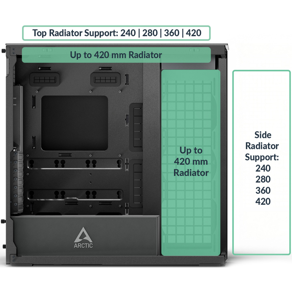 Корпус Arctic XTENDER BLK (ACPCC00018A) - зображення 12