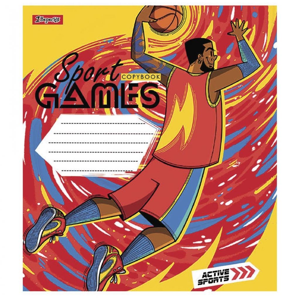 Зошит 1 вересня А5 Sport games 36 аркушів, клітинка (766674) - зображення 1