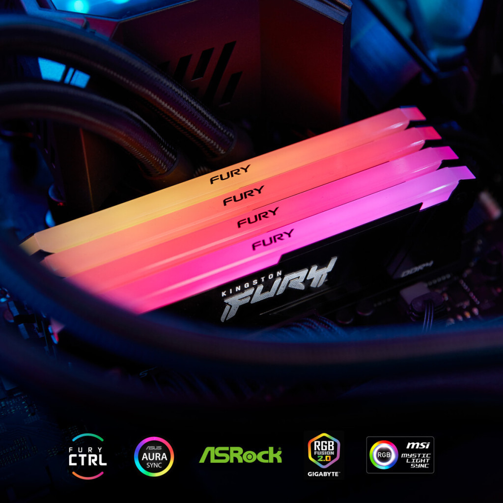 Модуль пам'яті для комп'ютера DDR4 16GB 3200 MHz Beast RGB Kingston Fury (ex.HyperX) (KF432C16BB2A/16) - зображення 7