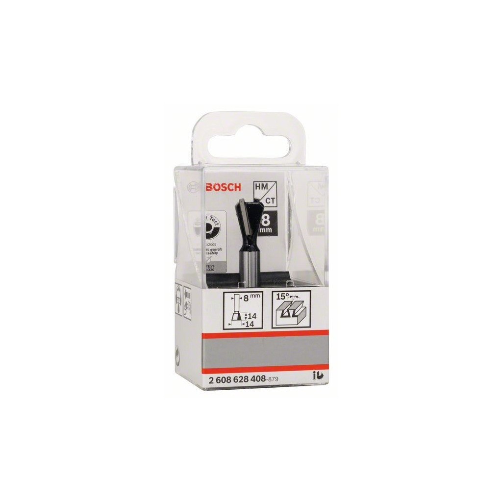 Фреза Bosch Professional пазова ЛГ, Std, S8, D14, L14 15° (2.608.628.408) - зображення 5