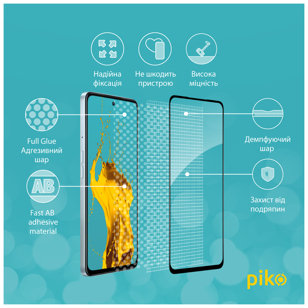 Скло захисне Piko Full Glue Oppo A98 Black (1283126583568) - зображення 3