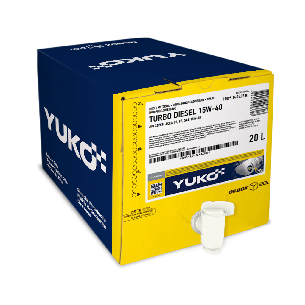 Моторна олива Yuko TURBO DIESEL 15W-40 20л (4820070243895) - зображення 1
