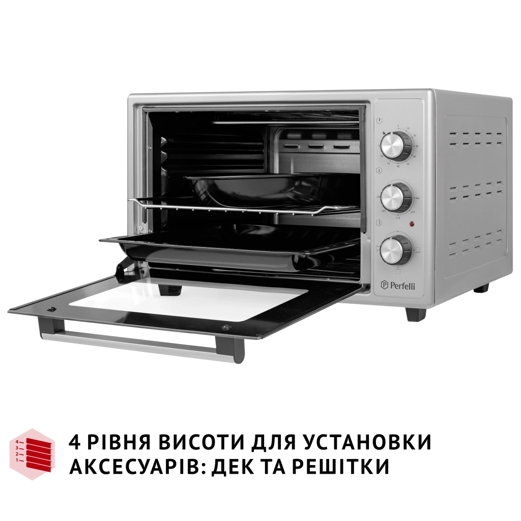 Електропіч Perfelli CLASSIC 37 GREY - зображення 6