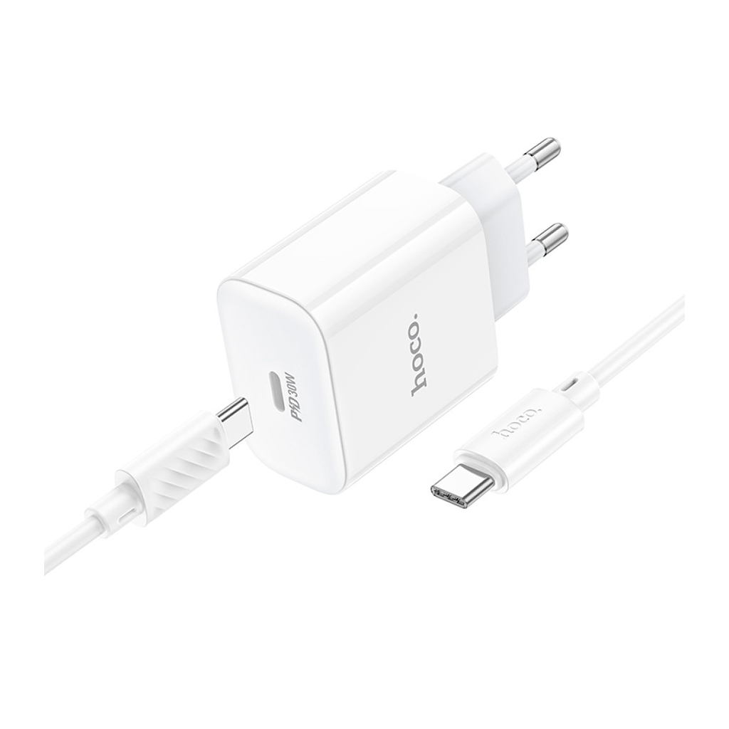 Зарядний пристрій HOCO C76A Pro Majestic USB-C PD30W + cable USB-C to USB-C White (6942007616324) - зображення 3