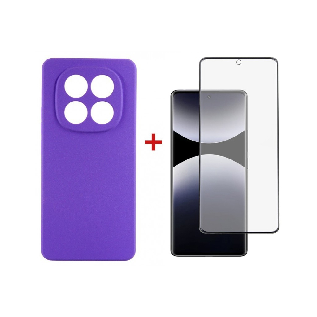 Чохол до мобільного телефона Dengos Kit Xiaomi Redmi Note 14 Pro case Carbon + glass (Purple) (DG-KM-130) - зображення 1