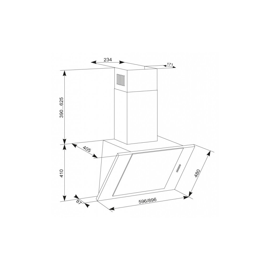 Витяжка кухонна Eleyus Titan A 1200 LED SMD 90 BL - зображення 12