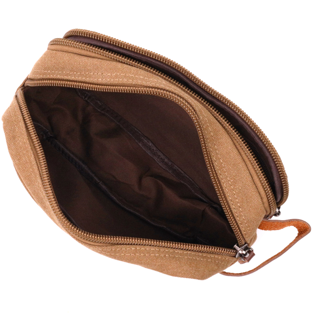 Сумка Vintage На два відділення з текстилю Коричнева (22235) - зображення 6