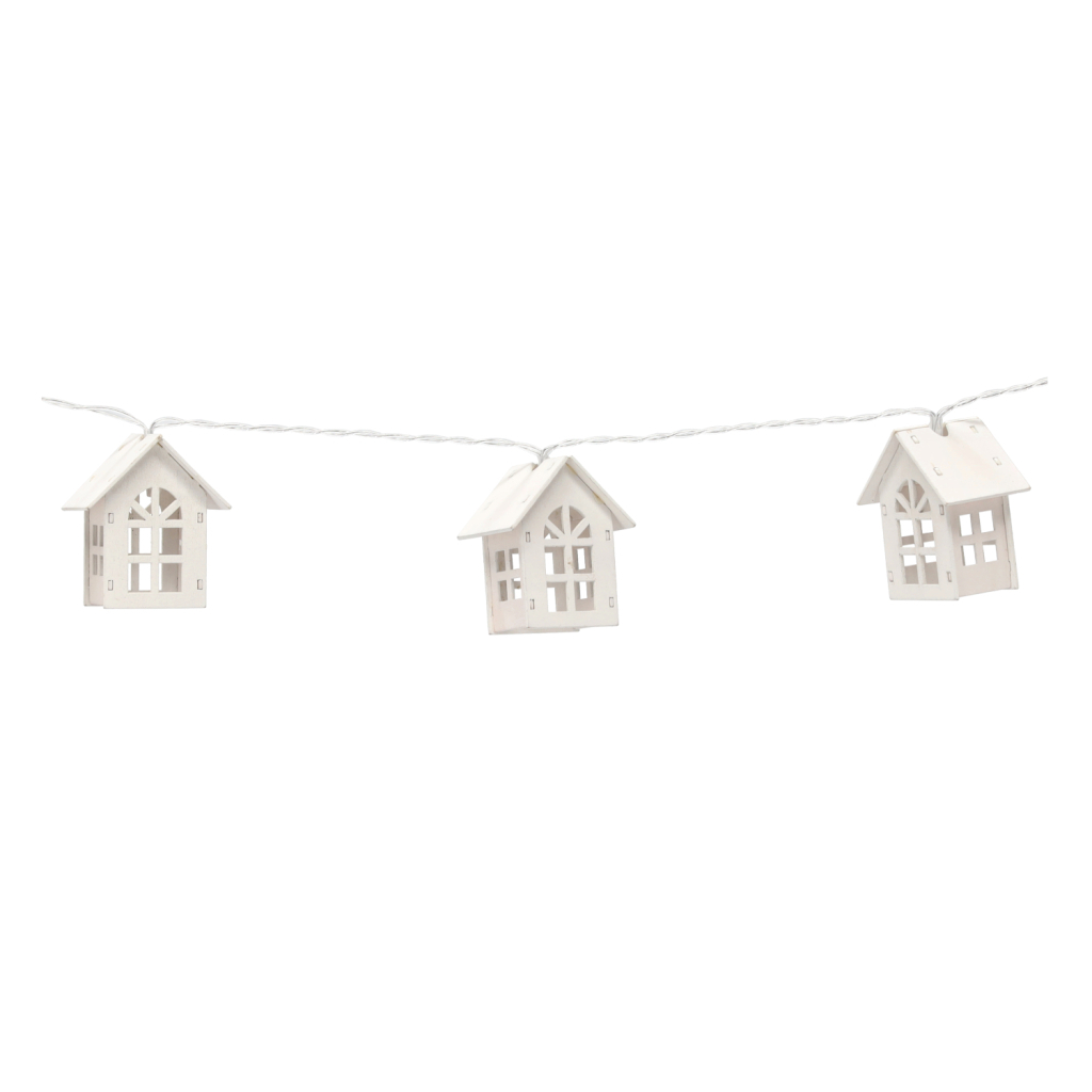 Гірлянда Chomik Будиночки, 10 LED теплий білий, IP20, 2хАА (5900779854222) - зображення 2