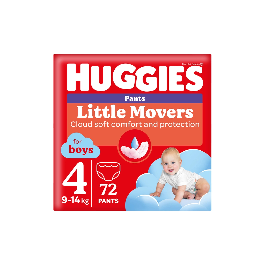 Підгузки Huggies Little Movers/Pants 4 (9-14 кг) Box для хлопчиків 72 шт (5029053564104) - изображение 1