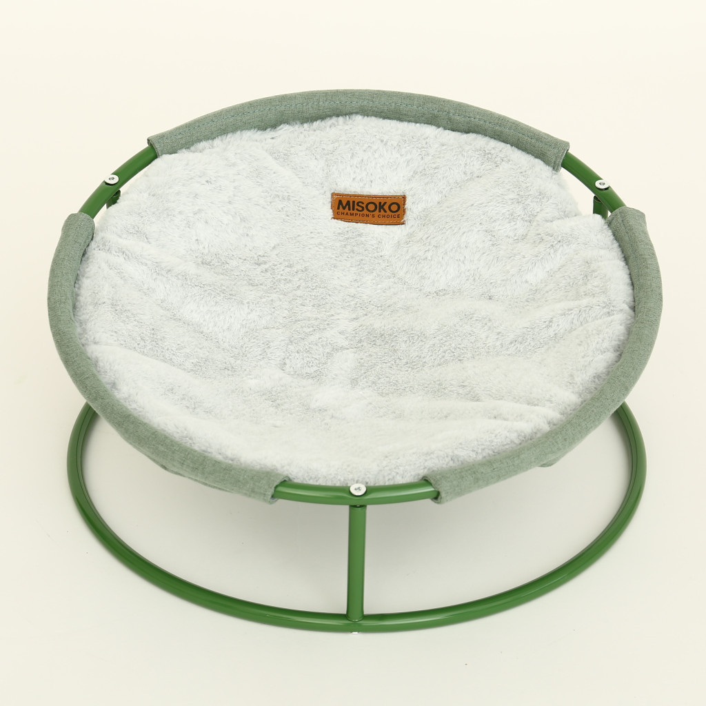 Лежак для тварин MISOKO&CO Pet bed round plush 45x45x22 см light green (HOOP31837) - зображення 1