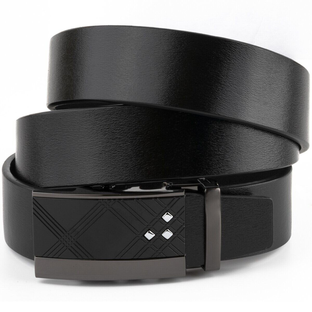 Ремінь Vintage Чоловічий з ромбами на пряжці Чорний (20291) - зображення 1