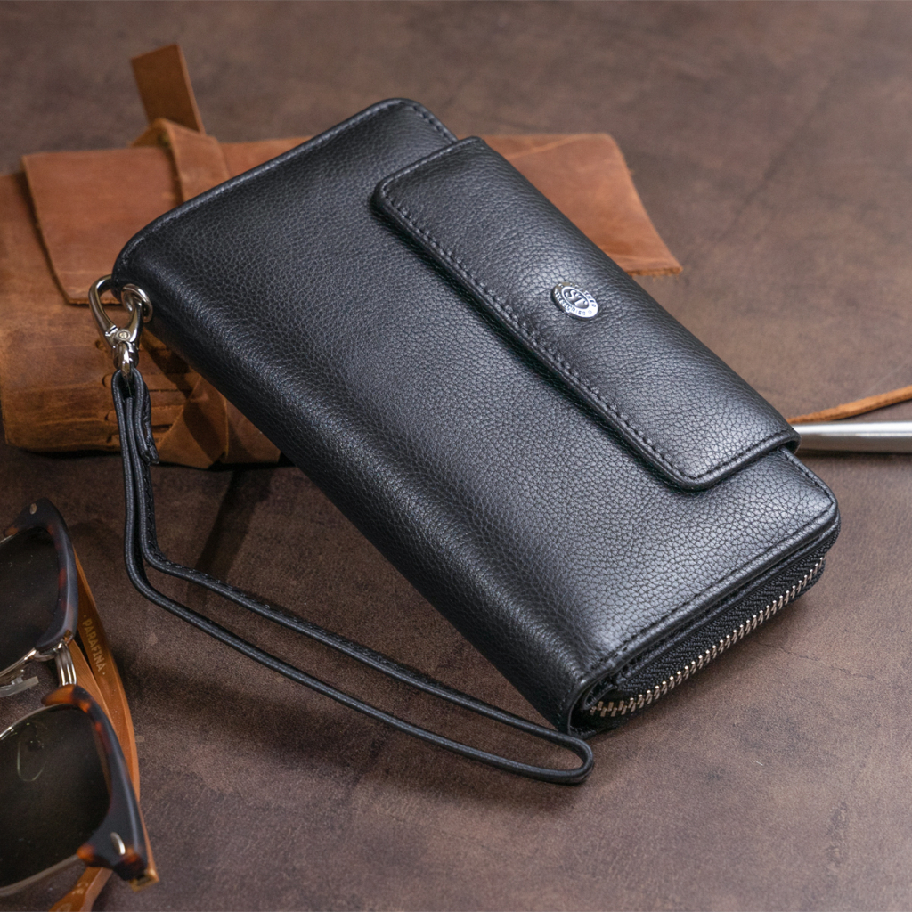 Гаманець ST Leather Зі шкіри Чорний (19339) - изображение 11