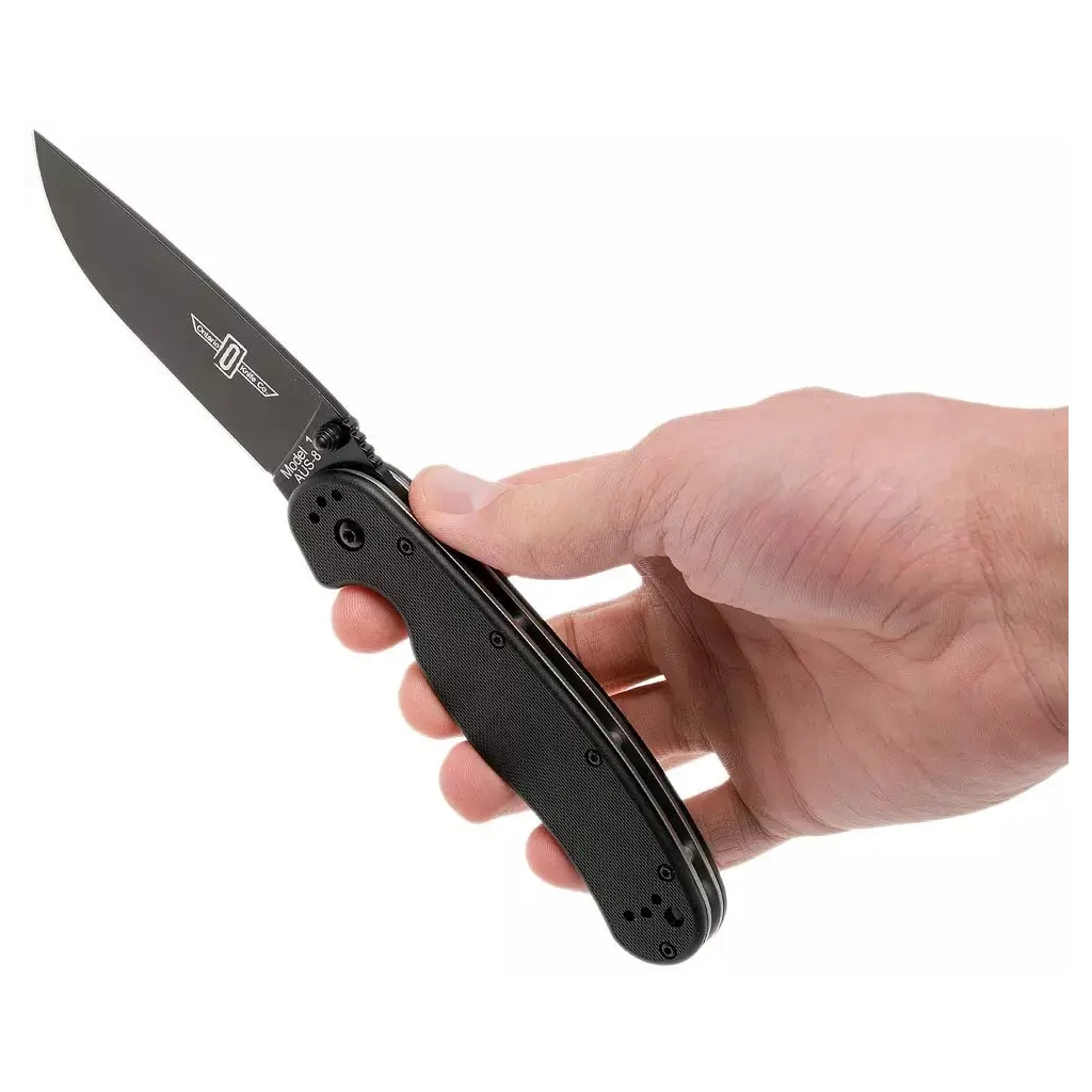 Ніж Ontario Knife RAT I AUS-8 Black, Black Blade (ON8846) - зображення 5