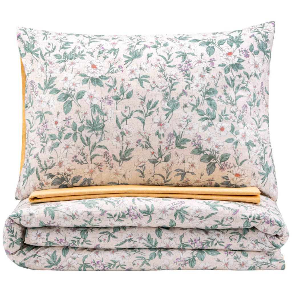 Постільна білизна Ardesto Gloria сатин квіти жовтий євро 200х220 (ART2022FW) - зображення 3