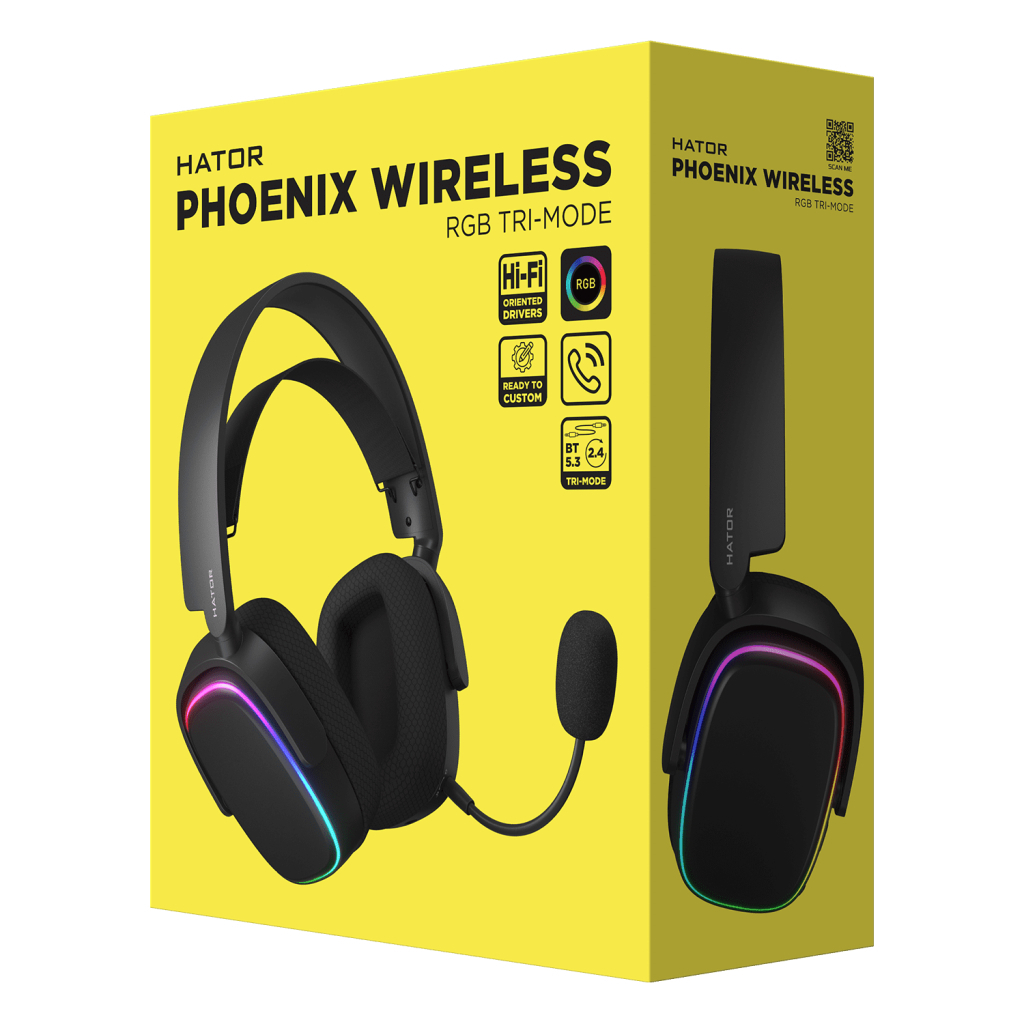 Навушники Hator Phoenix Wireless RGB Tri-mode Black (HTA-870) - зображення 6