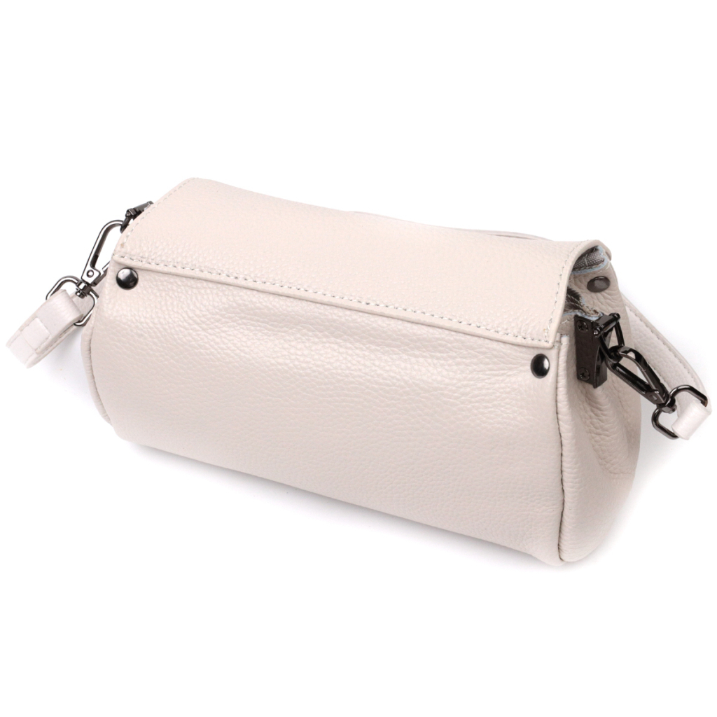 Сумка Vintage Шкіряна жіноча з трикутним клапаном Біла (22255) - зображення 2