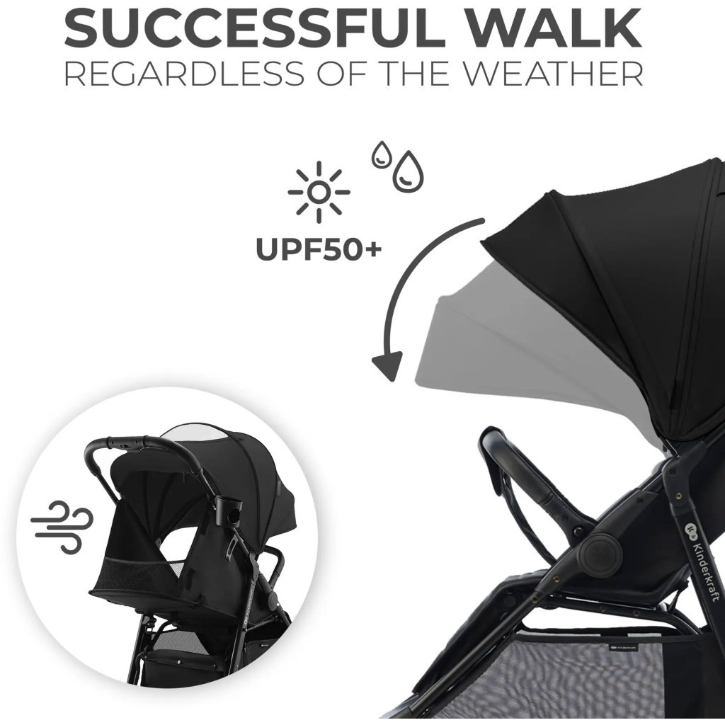 Коляска Kinderkraft Rine Classic Black (KSRINE00BLK0000) (5902533922147) - зображення 11