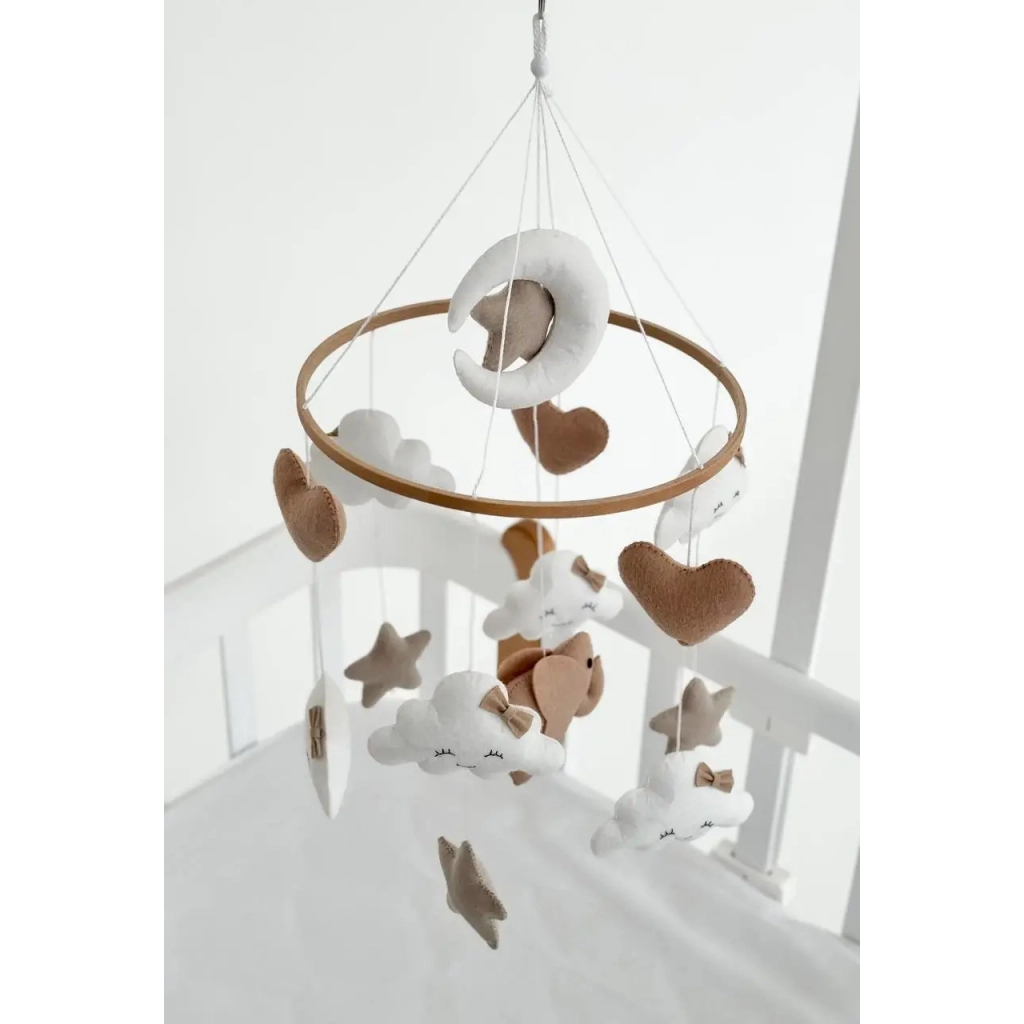 Мобіле Ingvart Слоненятко з хмаринками коричневе (691320330) - зображення 2