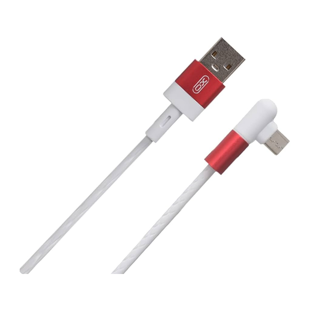 Дата кабель USB 2.0 AM to Micro 5P 1.0m 2.4A 90° corner white XO (NB152-M-1-WH) - зображення 1