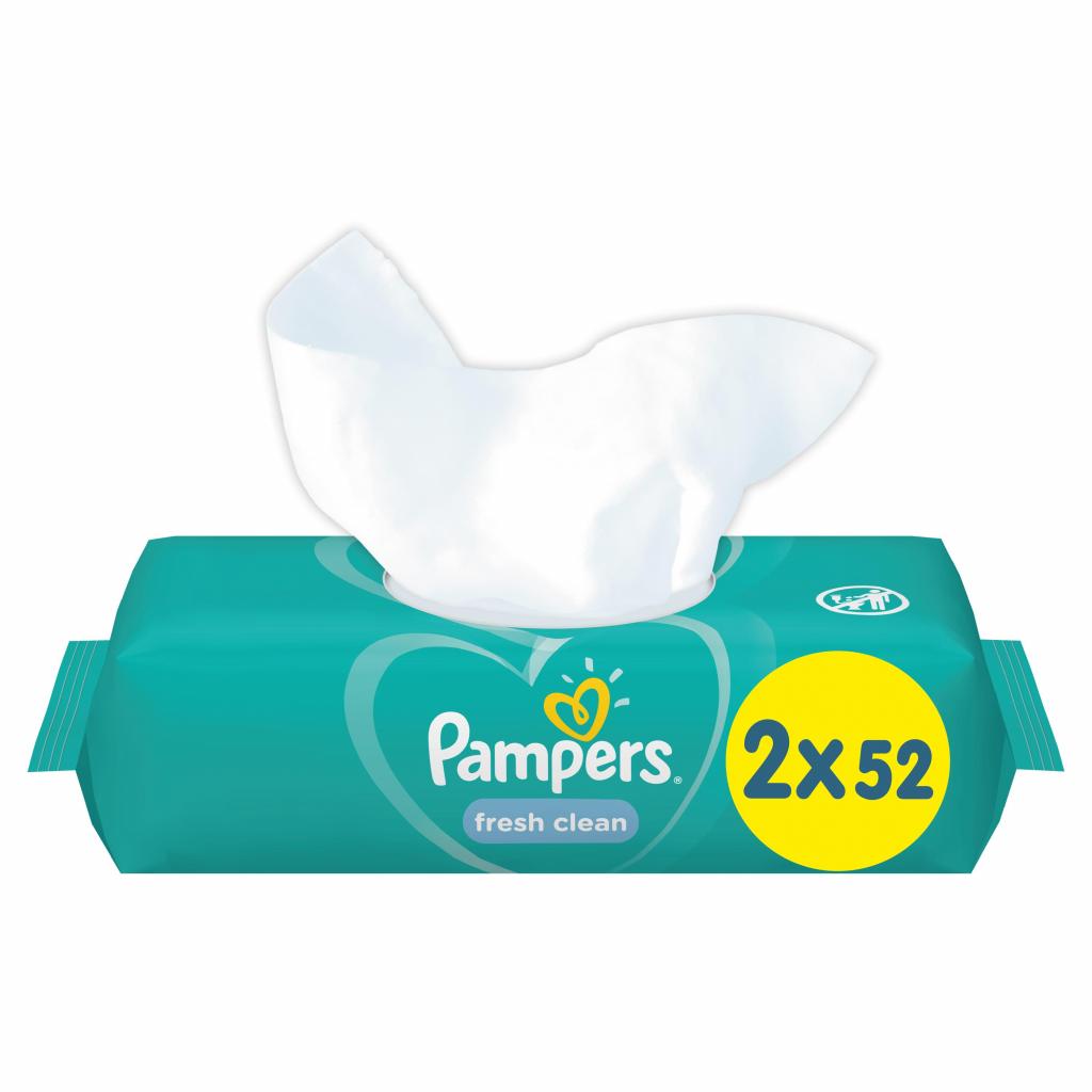Дитячі вологі серветки Pampers Fresh Clean 2х52 шт (8001841077703) - зображення 2