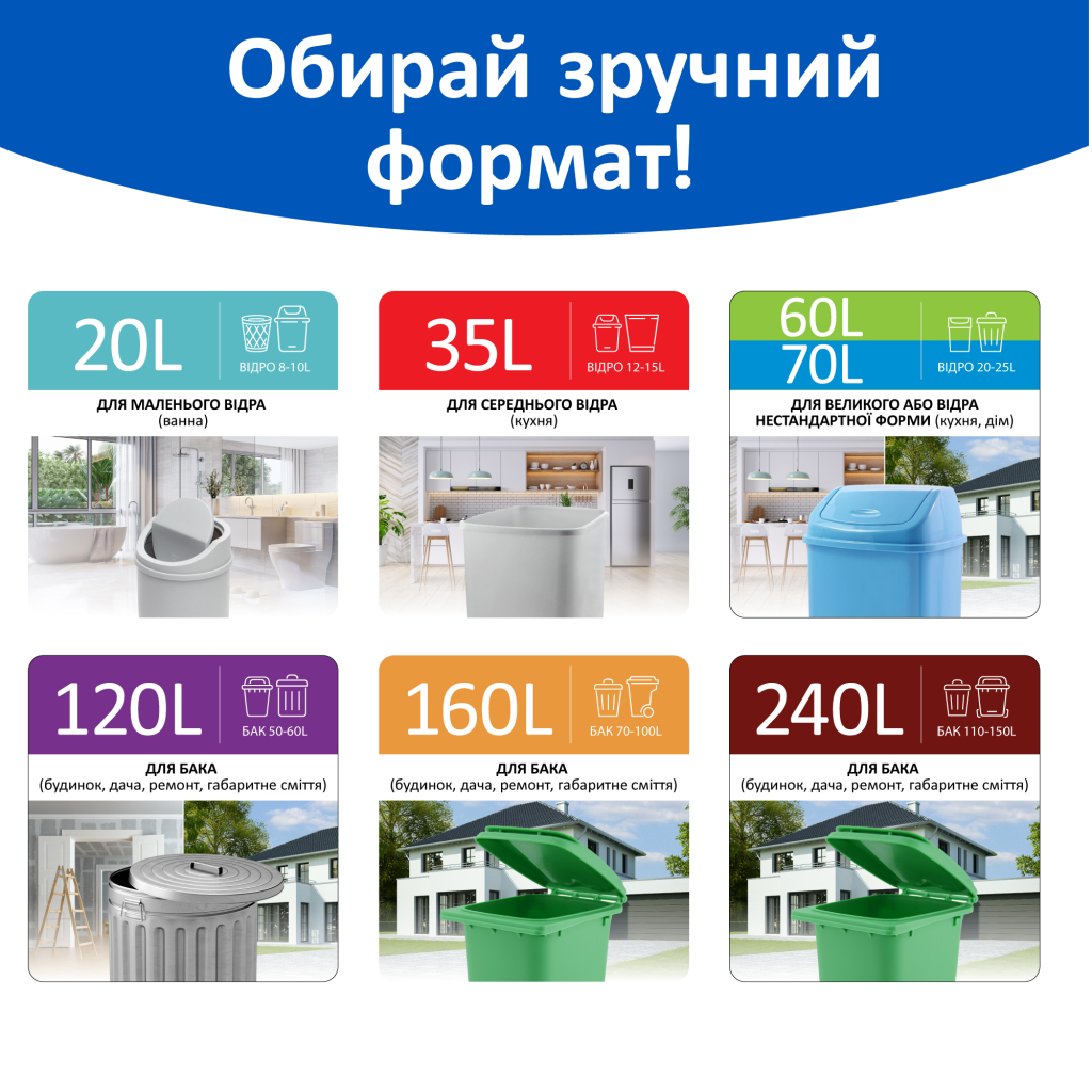 Пакети для сміття Фрекен БОК Стандарт із затяжкою Фіолетові 35 л 70 шт. (4823071637991) - зображення 4