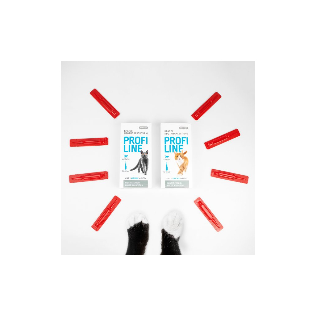 Краплі для тварин ProVET Profiline інсектоакарицид для котів 4-8 кг 4/1 мл (4823082431106) - изображение 2