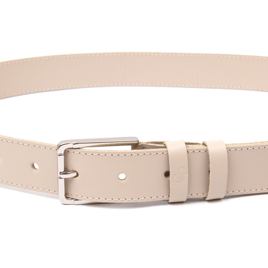Ремінь Grande Pelle Шкіряний унісекс Бежевий (11450) - зображення 5