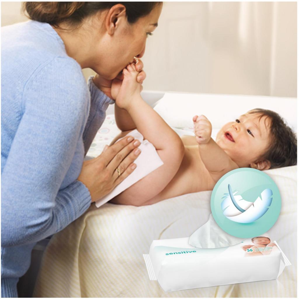 Дитячі вологі серветки Pampers Sensitive, 112 шт (4015400636670) - зображення 8