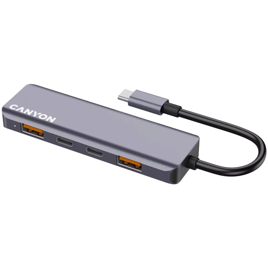 Концентратор Canyon hub DS-18 5in1 USB-C Grey (CNS-TDS18) - изображение 2