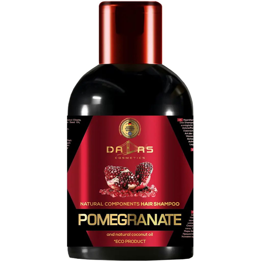 Шампунь Dalas Pomegranate з олією гранатових кісточок та натуральною кокосовою олією 500 г (4260637729323) - зображення 1