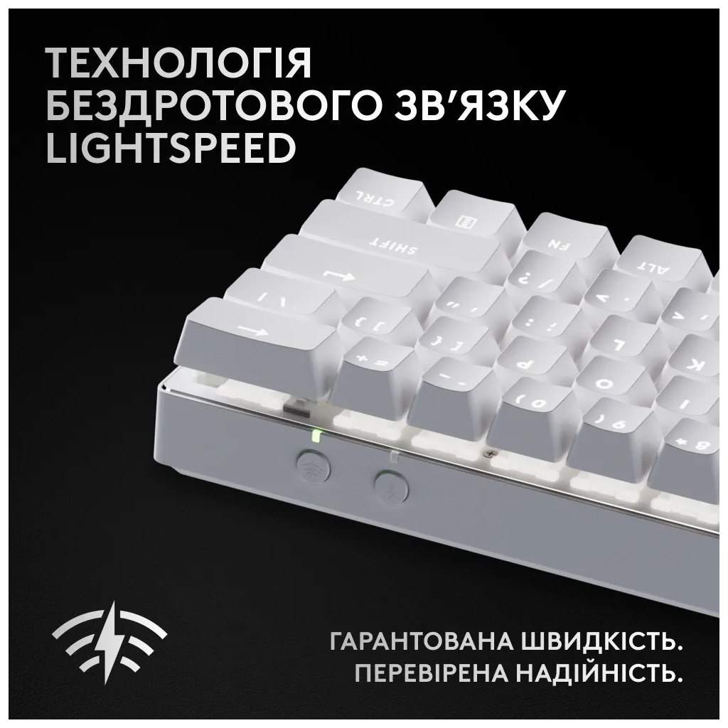 Клавіатура Logitech G Pro X 60 Lightspeed GX Tactile Wireless/Bluetooth UA White (920-011930) - зображення 9