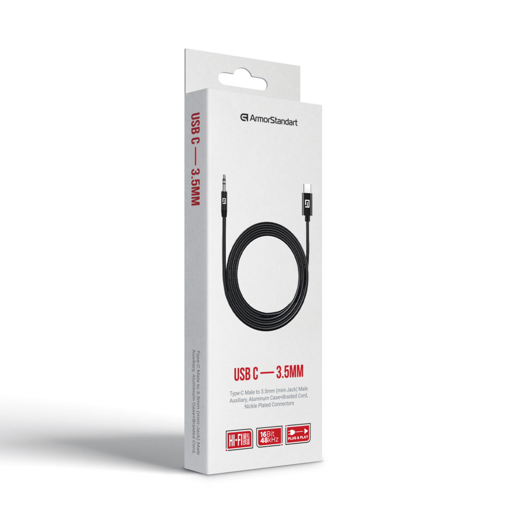 Кабель мультимедійний USB-C to 3.5mm M 1.0m black Armorstandart (ARM76888) - зображення 3