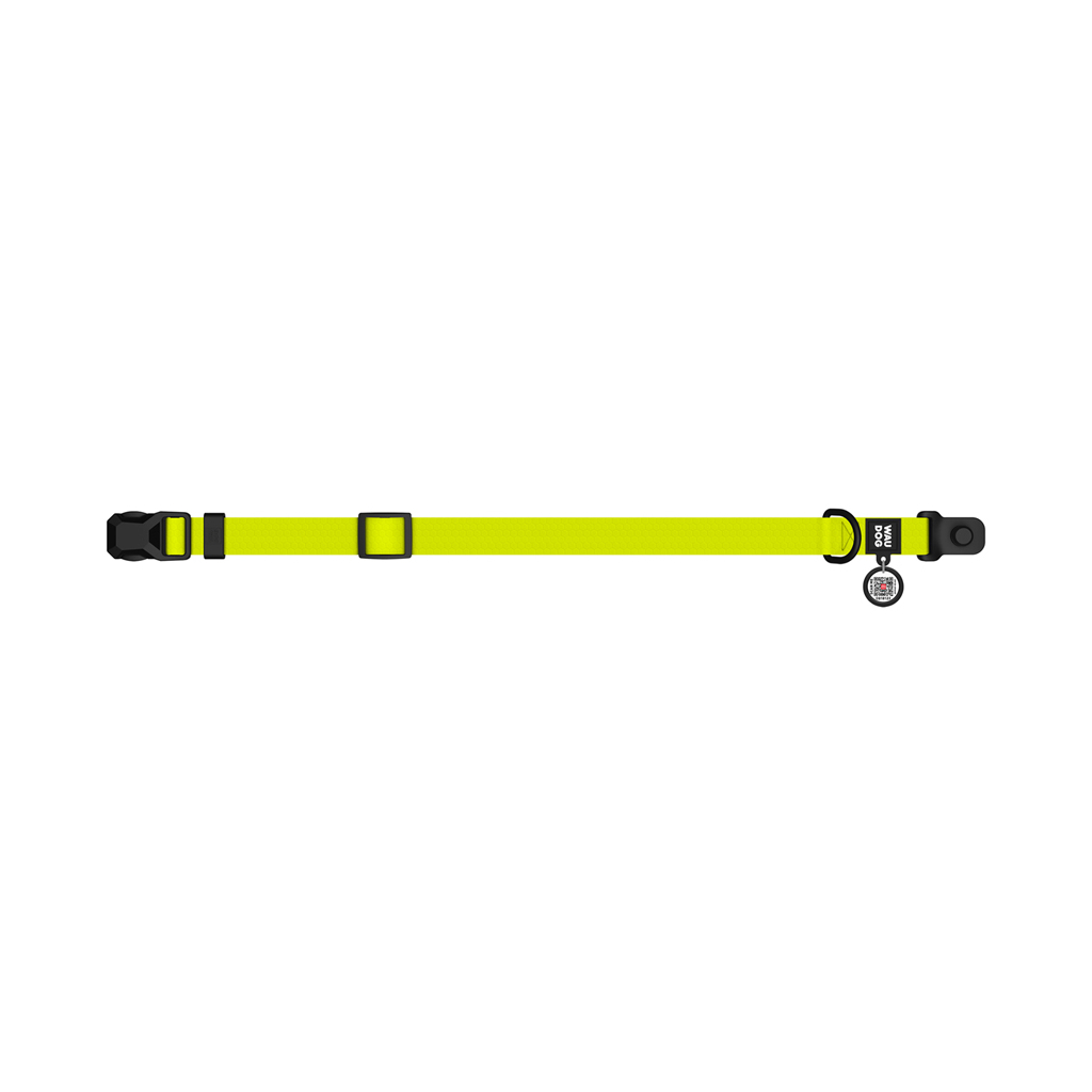 Нашийник для тварин WAUDOG Magnet c QR паспортом, магнітна пряжка-фастекс M лимонний (279526) - зображення 2