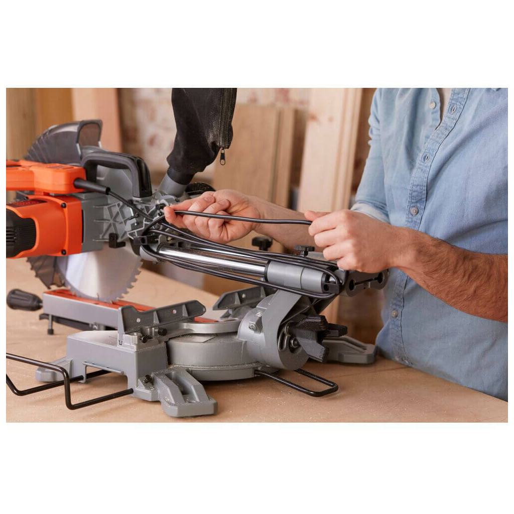 Торцювальна пила Black&Decker 1600 Вт, диск 216х30 мм, 4800 об/хв, XPS, вага 12 кг (BES700) - изображение 10