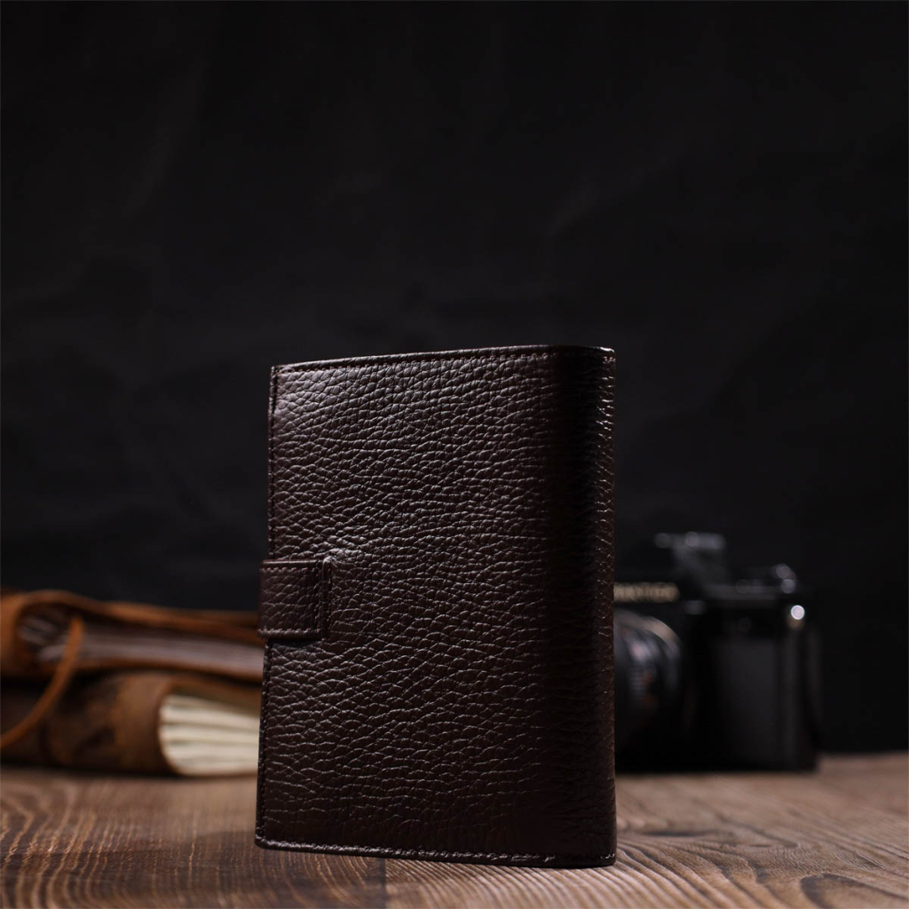 Портмоне Bond Accessories З натуральної зернистої шкіри Коричневе (22056) - изображение 11