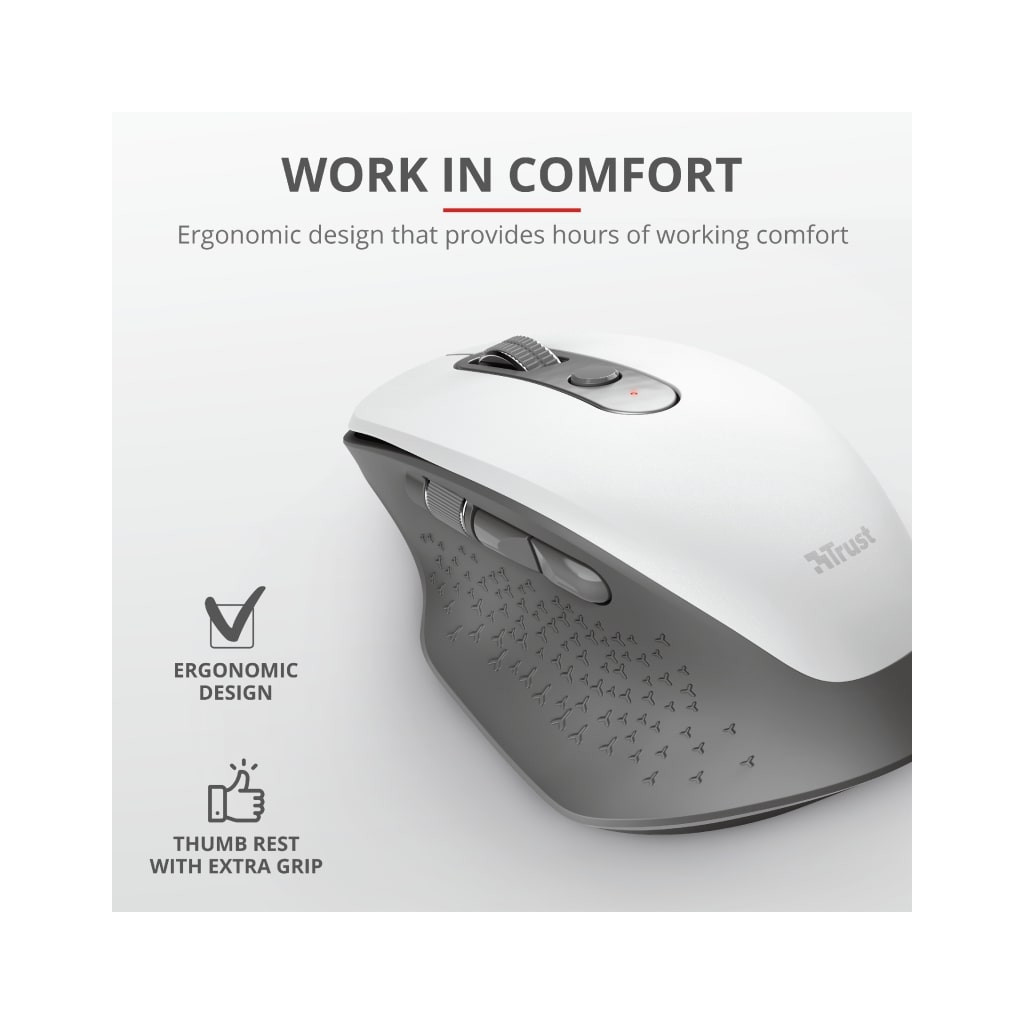 Мишка Trust Ozaa Rechargeable Wireless White (24035) - зображення 6