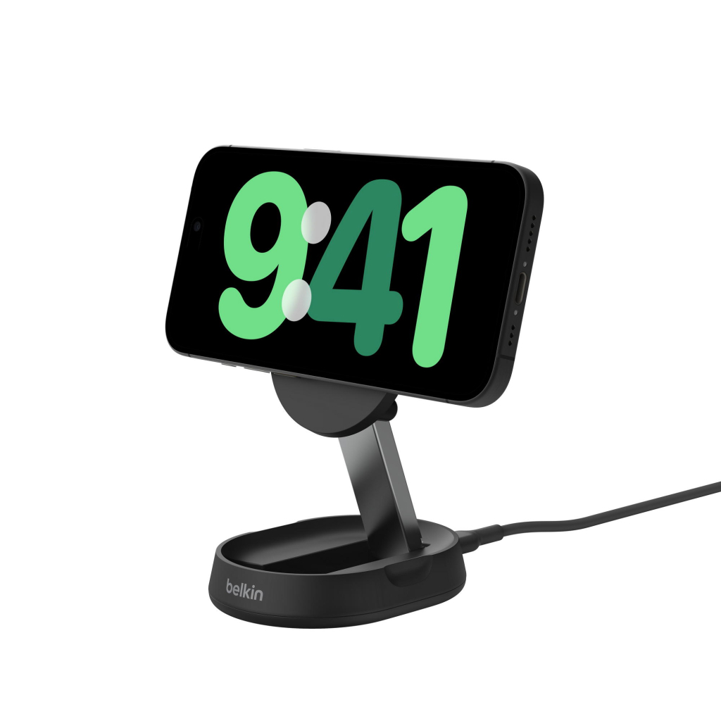 Зарядний пристрій Belkin 15W Magnetic Stand Qi2 black (WIA008BTBK) - зображення 9