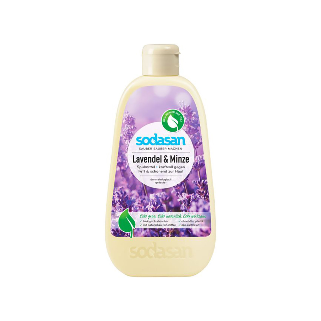 Засіб для ручного миття посуду Sodasan органічний Лаванда-М'ята 500 мл (4019886020145) - зображення 1