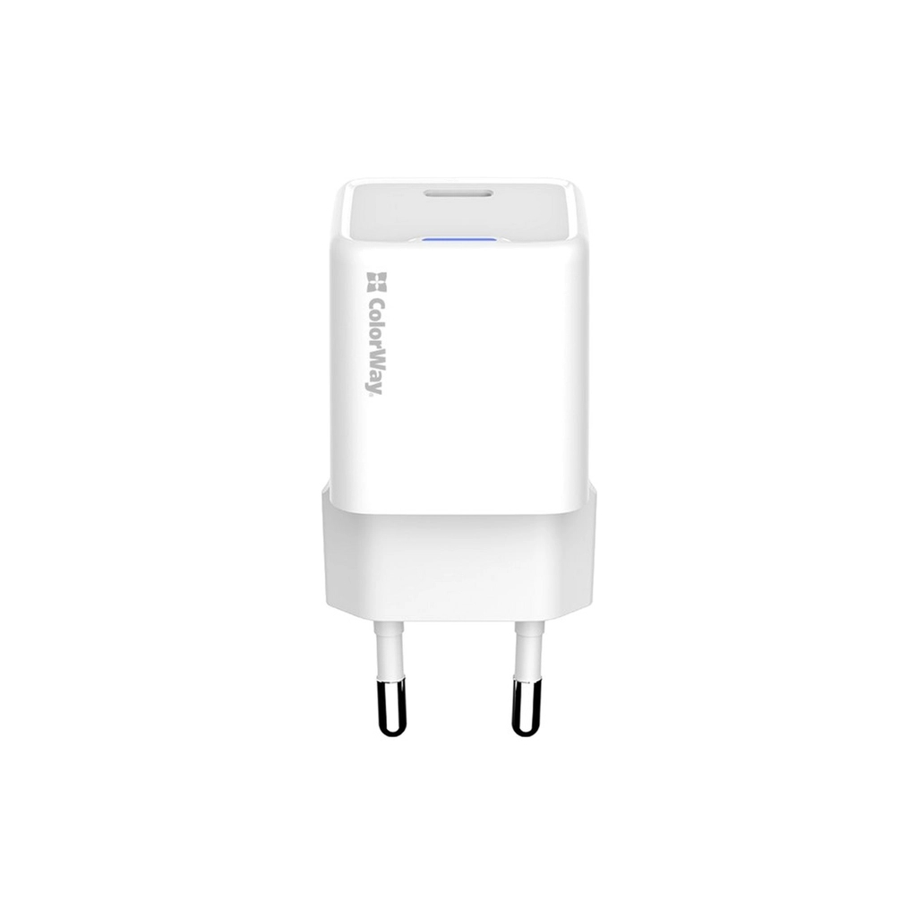 Зарядний пристрій ColorWay GaN Mini 35W PD Port PPS USB-C white (CW-CHS056PD-WT) - зображення 3