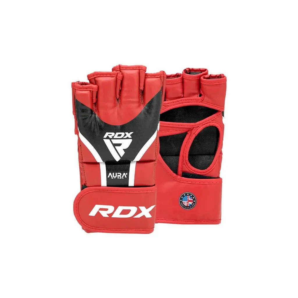 Рукавички для MMA RDX Aura Plus T-17 Red/Black L (GGR-T17RB-L+) - зображення 1