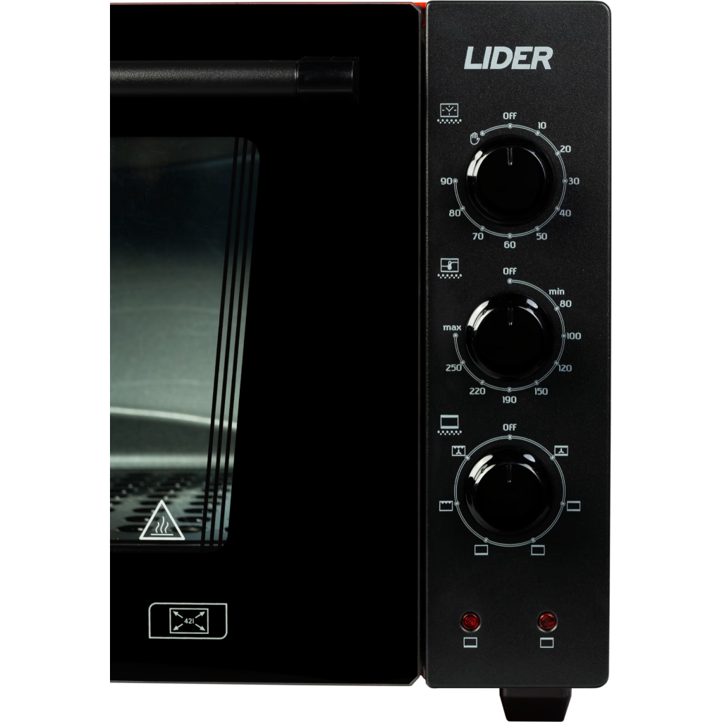 Електропіч LIDER 4223 LUX Black-Red - зображення 4