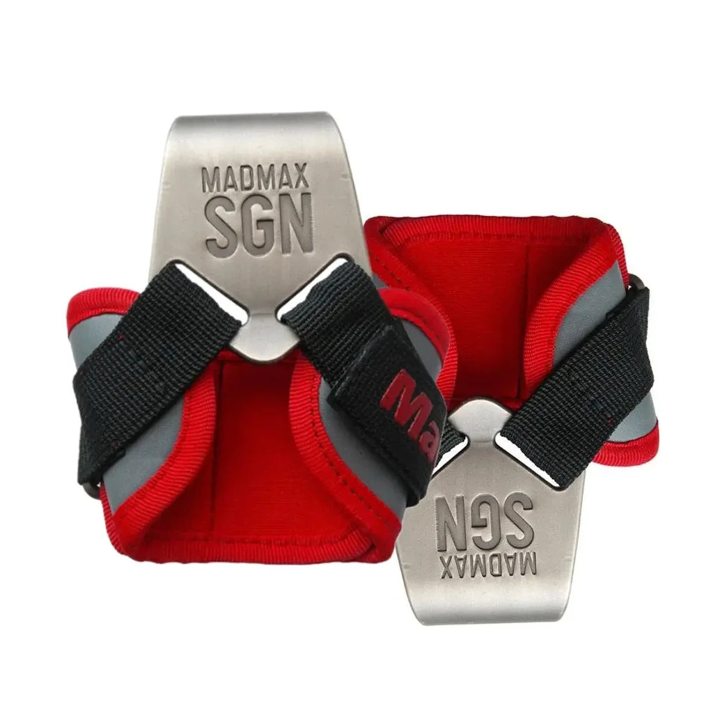 Гаки для тяги на зап'ястя MadMax MFA-330 Lat Hooks Antic silver/Grey/Red (MFA-330-U) - зображення 1