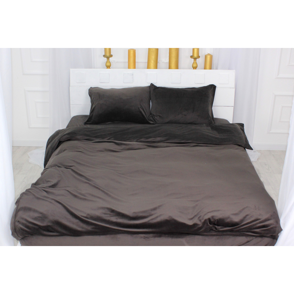 Постільна білизна MirSon Велюр Winter Frost 28-0003 Brown Velvet King Size (2200003993622) - зображення 3