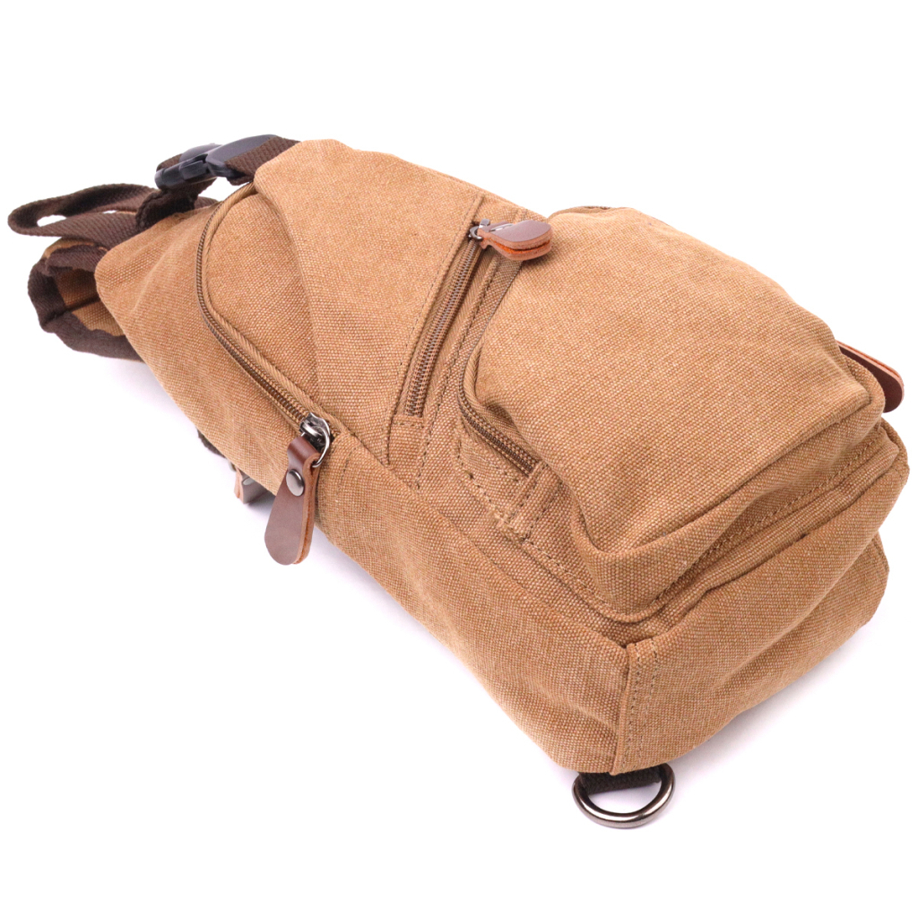 Сумка Vintage Чоловіча через плече з кабелем USB текстильна Коричнева (21222) - зображення 3