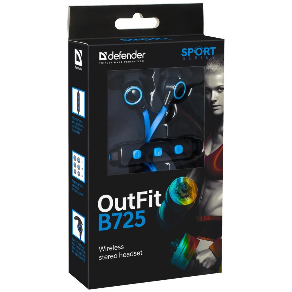 Навушники Defender OutFit B725 Black-Blue (63725) - зображення 2